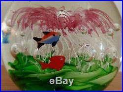 Vintage 5.5 Murano Style Art Glass Dolphin Fish Coral Aquarium Paper Weight