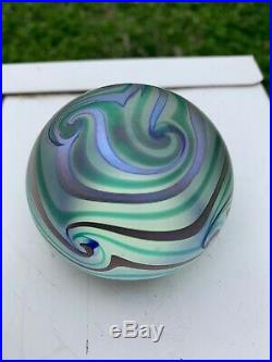 Vintage 78 Signed Charles Lotton Iridescent Papperweight