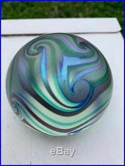 Vintage 78 Signed Charles Lotton Iridescent Papperweight