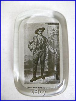 Vintage Abrams Glass Advertising Paperweight Wild Bill Hickok 4