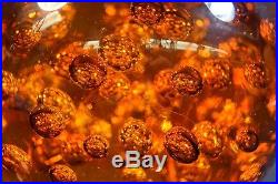 Vintage Amber Glass Ball with Internal Bubbles Magnum (Paperweight)