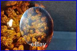 Vintage Amber Glass Ball with Internal Bubbles Magnum (Paperweight)
