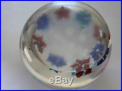Vintage Antique American Art UNION GLASS Paperweight Somerville MA Floral MAGNUM