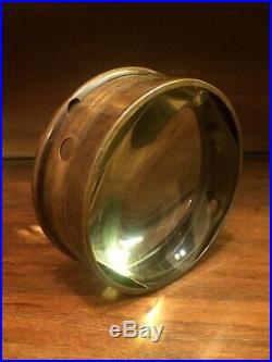 Vintage Antique Cindo Paris Brass Magnifying Glass Paper Weight Projector Lens