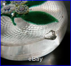Vintage Antique French St. Louis Art Glass Paperweight Floral