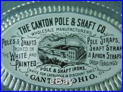 Vintage Antique glass Advertising Paperweight Canton Ohio Pole & Shaft Co