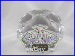 Vintage Art Glass- English Whitefriars Paperweight- Dated Cane- Faceted- #108