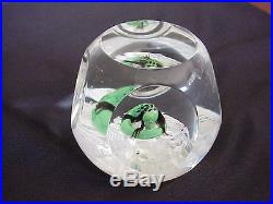 Vintage Art Glass Faceted Paperweight With Salamander Or Lizard Or Snake