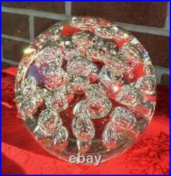 Vintage Art Glass- Large Ann Primrose Murano Controlled Bubble Clear Paperweight