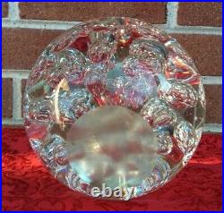Vintage Art Glass- Large Ann Primrose Murano Controlled Bubble Clear Paperweight