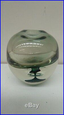 Vintage Art Glass Paper Weight / Vase By Clare Belfrage Signed 1989