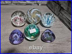 Vintage Art Glass Paperweight Figurine Decor Lot, Caithness Sea Gems CG Etc