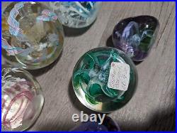 Vintage Art Glass Paperweight Figurine Decor Lot, Caithness Sea Gems CG Etc