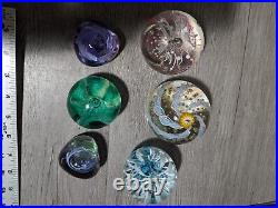 Vintage Art Glass Paperweight Figurine Decor Lot, Caithness Sea Gems CG Etc