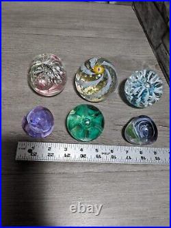 Vintage Art Glass Paperweight Figurine Decor Lot, Caithness Sea Gems CG Etc