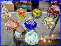 Vintage Art Glass Paperweights Lot Of 8