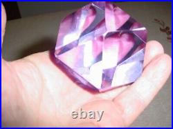 Vintage Art Glass Paperweights Mid Century Modern Squares Hexagon Polyhedrons
