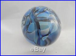 Vintage Art Glass- Signed Eickholt 1988 Paperweight- Blue Egg- 3.25 Tall- #288