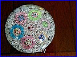 Vintage BACCARAT Crystal France CIRCLET Patterned MILLEFIORI Paperweight
