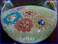 Vintage BACCARAT Crystal France CIRCLET Patterned MILLEFIORI Paperweight