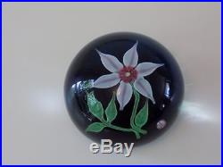 Vintage BACCARAT France Glass PAPERWEIGHT 1971 #149 PINK Flower DATE CANE