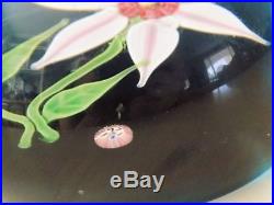Vintage BACCARAT France Glass PAPERWEIGHT 1971 #149 PINK Flower DATE CANE