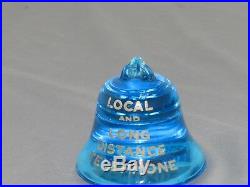 Vintage BELL Telephone Southwestern Co. Cobalt Blue Glass Paperweight #12 RARE