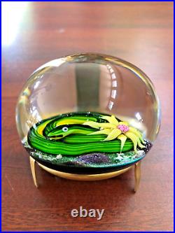 Vintage Baccarat 1970 Paperweight with Green Snake