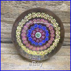 Vintage Baccarat Art Glass Paperweight Beautiful Colorful Millefiori 2.9 France