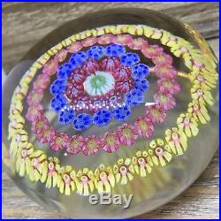 Vintage Baccarat Art Glass Paperweight Beautiful Colorful Millefiori 2.9 France