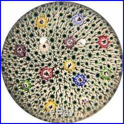 Vintage Baccarat Art Glass Paperweight Zodiac Cane Millefiori Carpet Ground