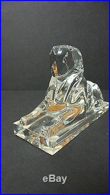 Vintage Baccarat Crystal Egyptian Sphinx Paperweight, Signed