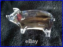 Vintage Baccarat Crystal Pig Figurine Paperweight
