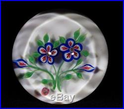 Vintage Baccarat Floral Crystal Glass Paperweight 1971 excellent condition