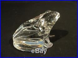 Vintage Baccarat France Crystal Frog Figural Paperweight