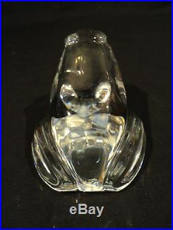Vintage Baccarat France Crystal Frog Figural Paperweight