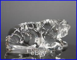 Vintage Baccarat Glass Crystal Crouching Tiger Paperweight France