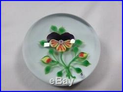 Vintage Baccarat Pansy Crystal Paperweight