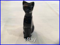 Vintage Baccarat black cat crystal figurine paperweight French crystal figurine