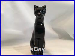 Vintage Baccarat black cat crystal figurine paperweight French crystal figurine
