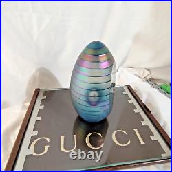 Vintage Beautiful Large Art Glass Egg-Shaped Paperweight Signed, 6 1/2