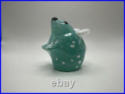 Vintage Boyer Signed Blue Pearlescent Mouse Glass Paperweight 2.75