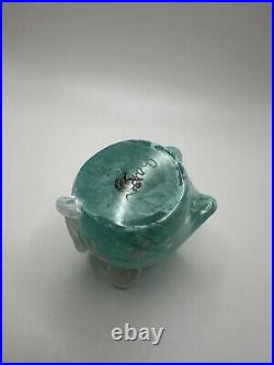 Vintage Boyer Signed Blue Pearlescent Mouse Glass Paperweight 2.75