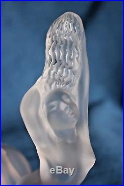 Vintage CHRYSIS LALIQUE Cristal France Nude Hood Ornament Paperweight Figure