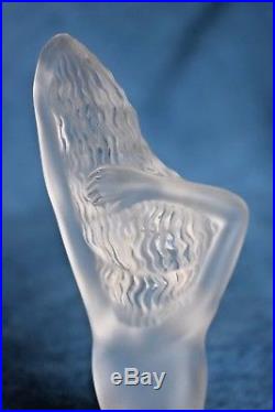 Vintage CHRYSIS LALIQUE Cristal France Nude Hood Ornament Paperweight Figure