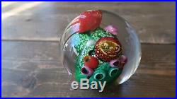 Vintage CORAL SEASCAPE Paperweight Signed BD 4