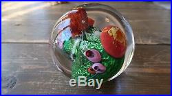 Vintage CORAL SEASCAPE Paperweight Signed BD 4