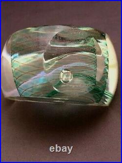 Vintage CORREIA ART STUDIO ART GLASS PAPERWEIGHT Faceted-Signed & Numbered