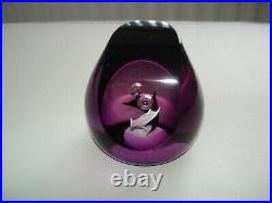 Vintage Caithness Art Glass Ice Dance Purple Paperweight Numbered 92/500