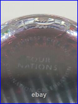 Vintage Caithness Four Nations Coronation Art Glass Paperweight Made Scotland